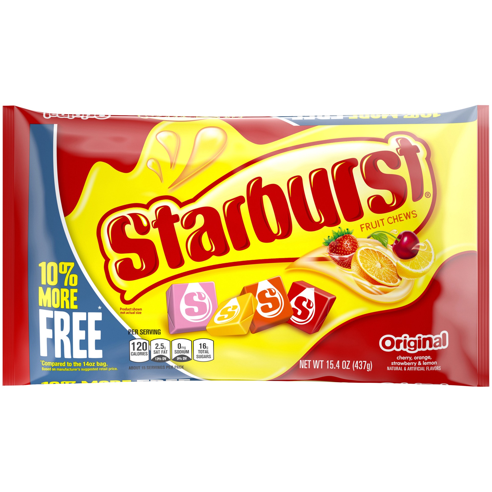 slide 1 of 5, Starburst Original Fruit Chews Candy Bulk Bag, 15.4 ounce, 15.4 oz