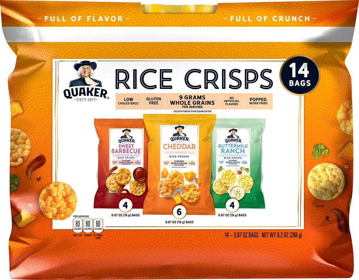 slide 1 of 3, Quaker Rice Crisps, 14 ct