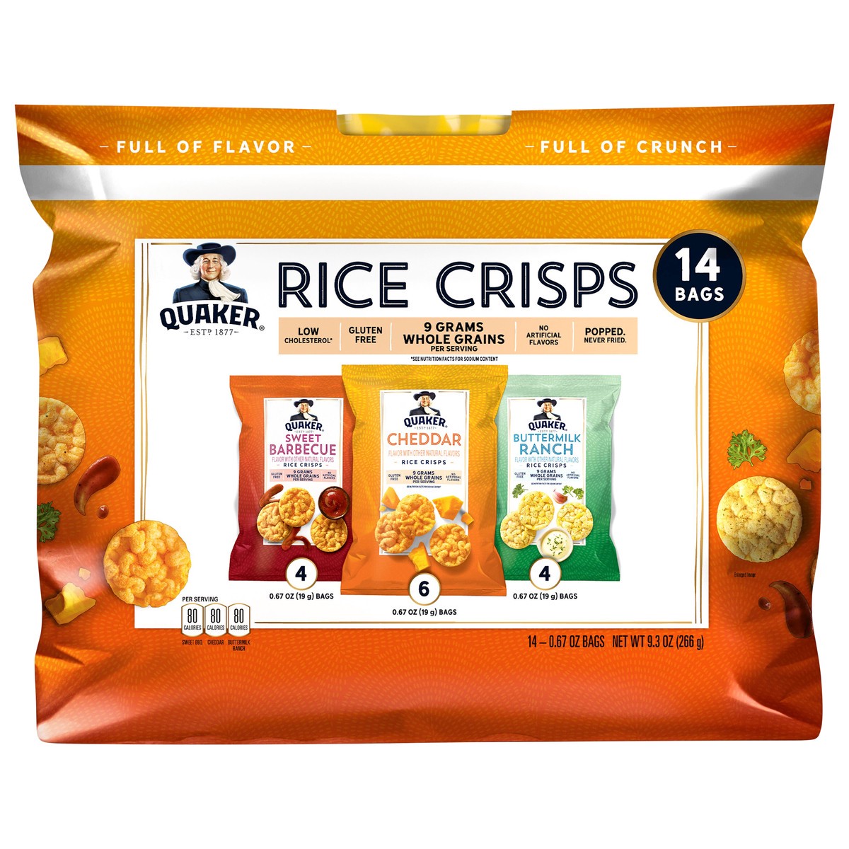 slide 1 of 3, Quaker Rice Crisps, 14 ct