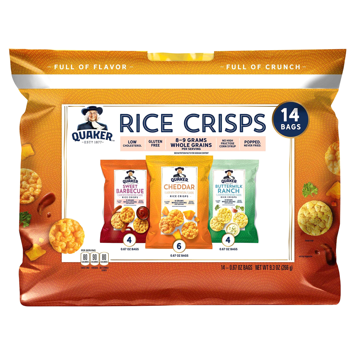 slide 1 of 4, Quaker &nbsp;Rice Crisps Savory Multi-Pack, 9.3 oz