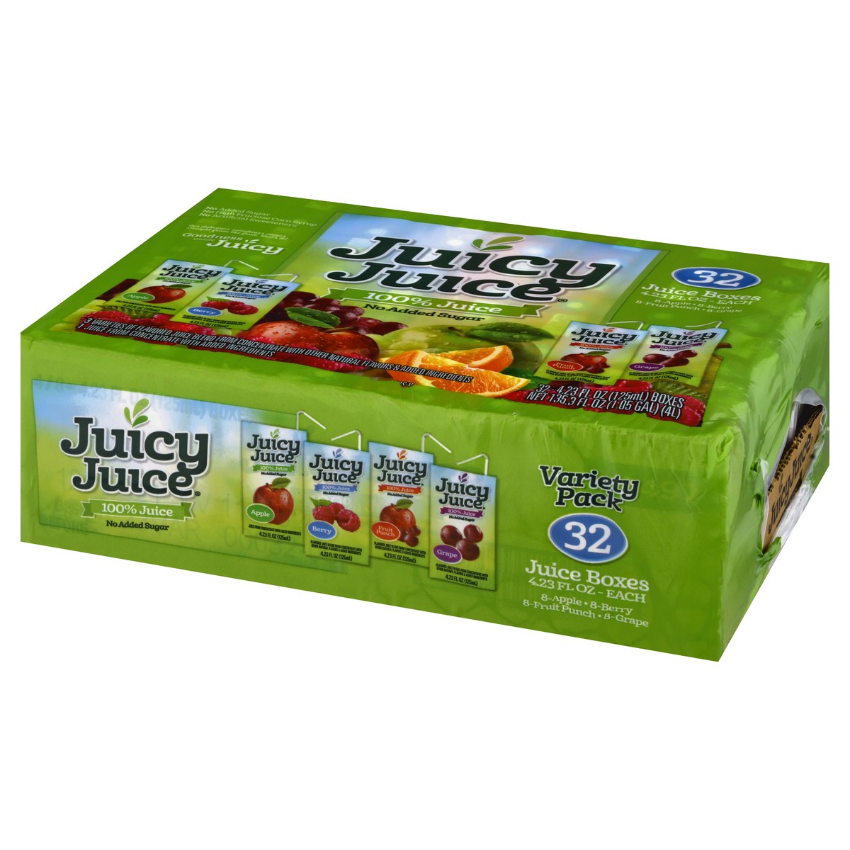 slide 3 of 9, Juicy Juice 100% Juice, Juice Box Variety Pack, 32 Count, 4.23 FL OZ Boxes, 32/4.23 oz