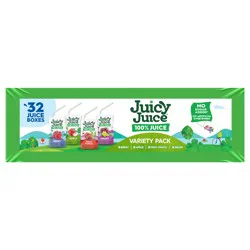 Juicy Juice 100% Juice, Shelf Stable Juice Box Variety Pack, 32 Count, 4.23 fl oz Boxes