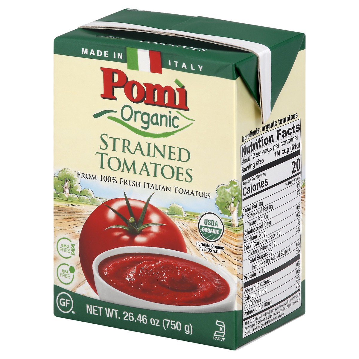 slide 12 of 13, Pomi Organic Strained Tomatoes, 26.46 oz