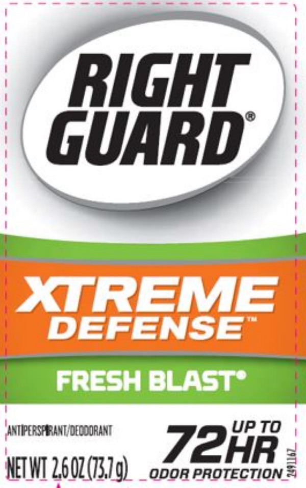 slide 3 of 10, Right Guard Xtreme Defense Fresh Blast Invisible Deodorant, 2.6 oz