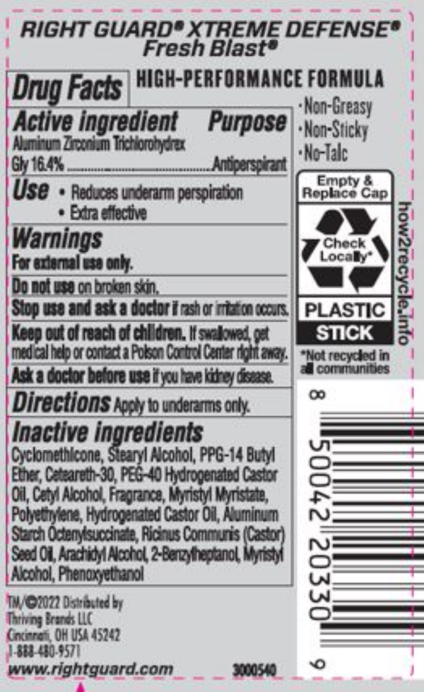 slide 4 of 10, Right Guard Xtreme Defense Fresh Blast Invisible Deodorant, 2.6 oz