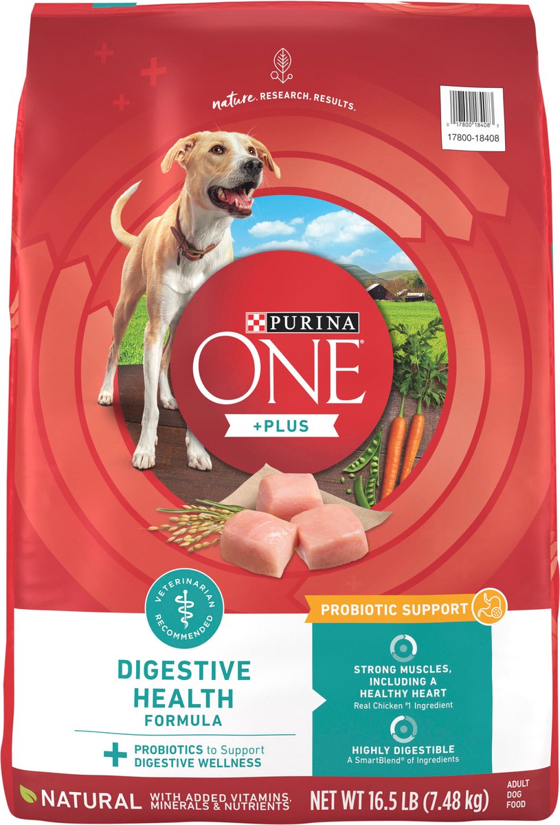 slide 7 of 9, Purina One Plus Digestive Health Formula Dry Dog Food Natural with Added Vitamins, Minerals and Nutrients, 16.5 lb