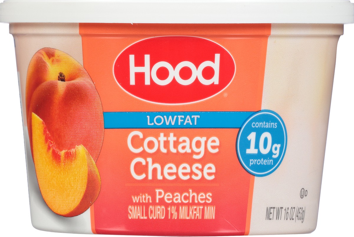 slide 4 of 8, Hood Low Fat Cottage Cheese with Peaches, 16 oz, 16 oz