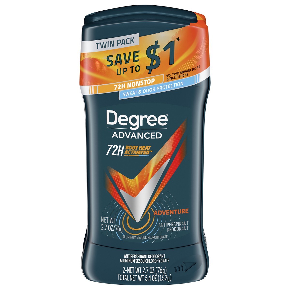 slide 1 of 11, Degree Men 2 Pack 2.7 oz Antiperspirant Deodorant Adventure, 2 ct