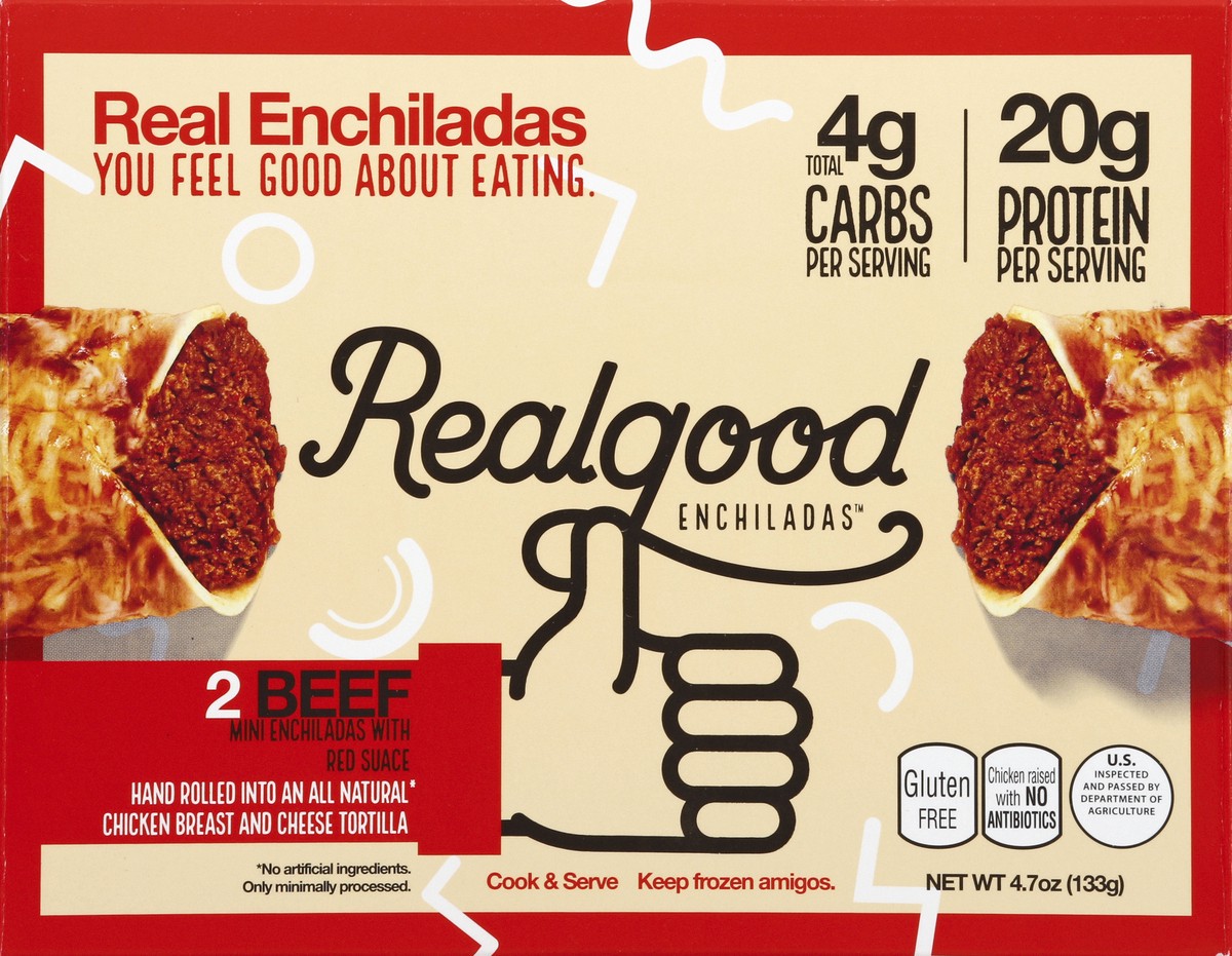 slide 3 of 4, Realgood Enchiladas Beef, 2 ct; 2.35 oz