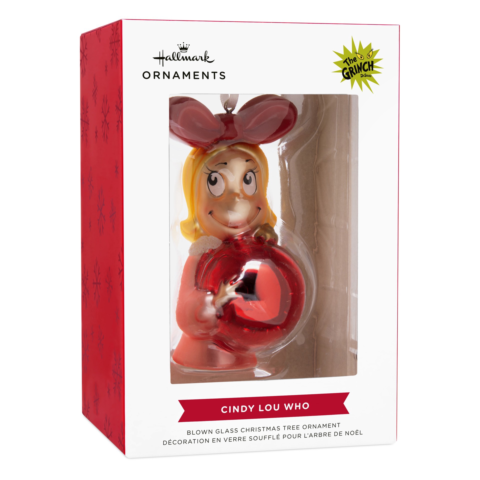 slide 5 of 5, Hallmark Dr. Seuss's How The Grinch Stole Christmas! 4" Cindy-Lou Who With Ornament Blown Glass Ornament, 75 in x 4 in x 2 in