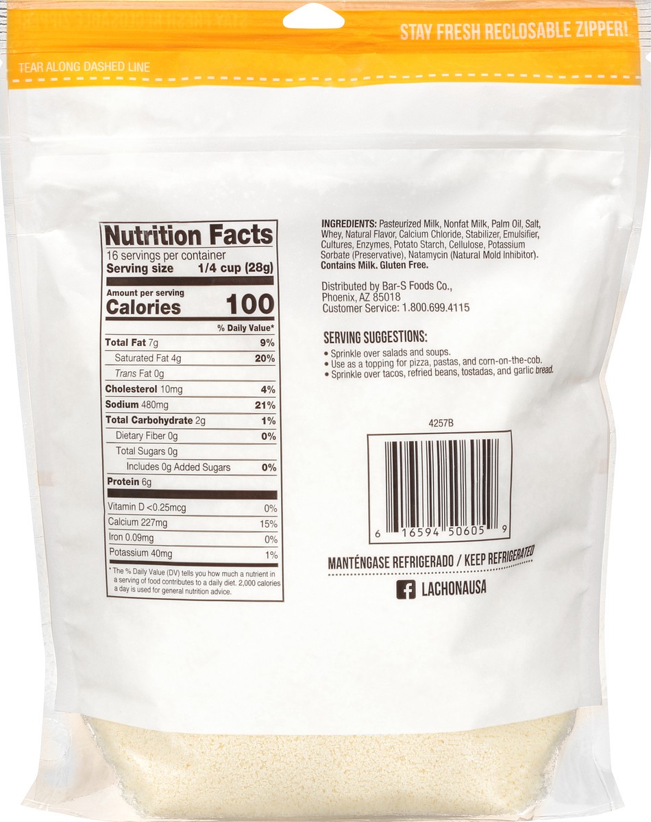 slide 7 of 7, La Chona Mexican Style Cotija Grated Cheese 16 oz, 16 oz