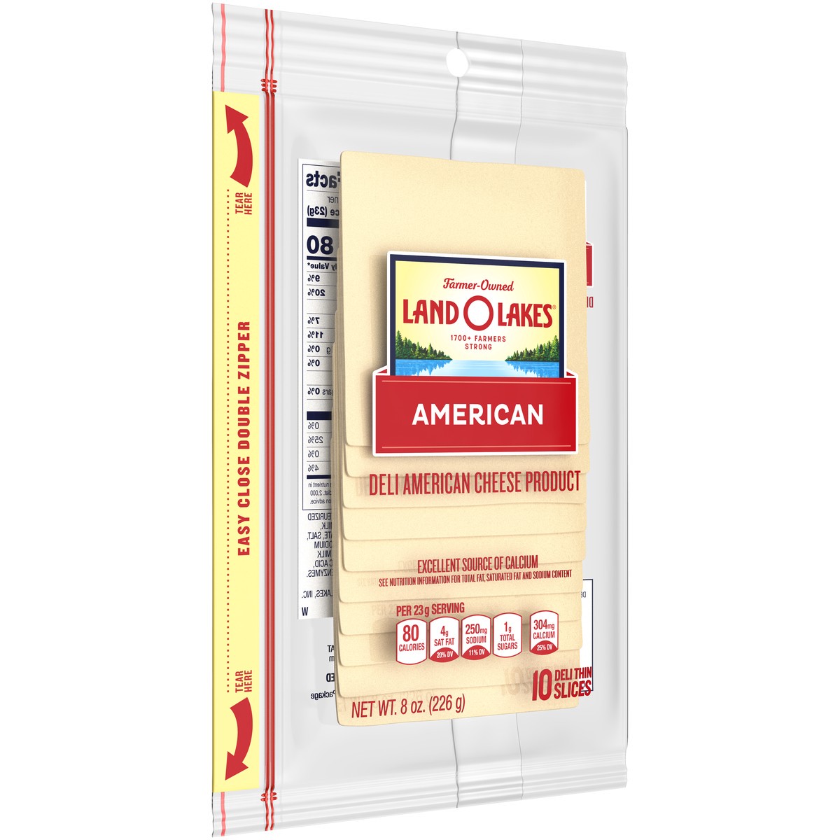 slide 5 of 5, Land O'Lakes White Deli American Cheese Product, 10 Slices, 8 oz Pack, 8 oz