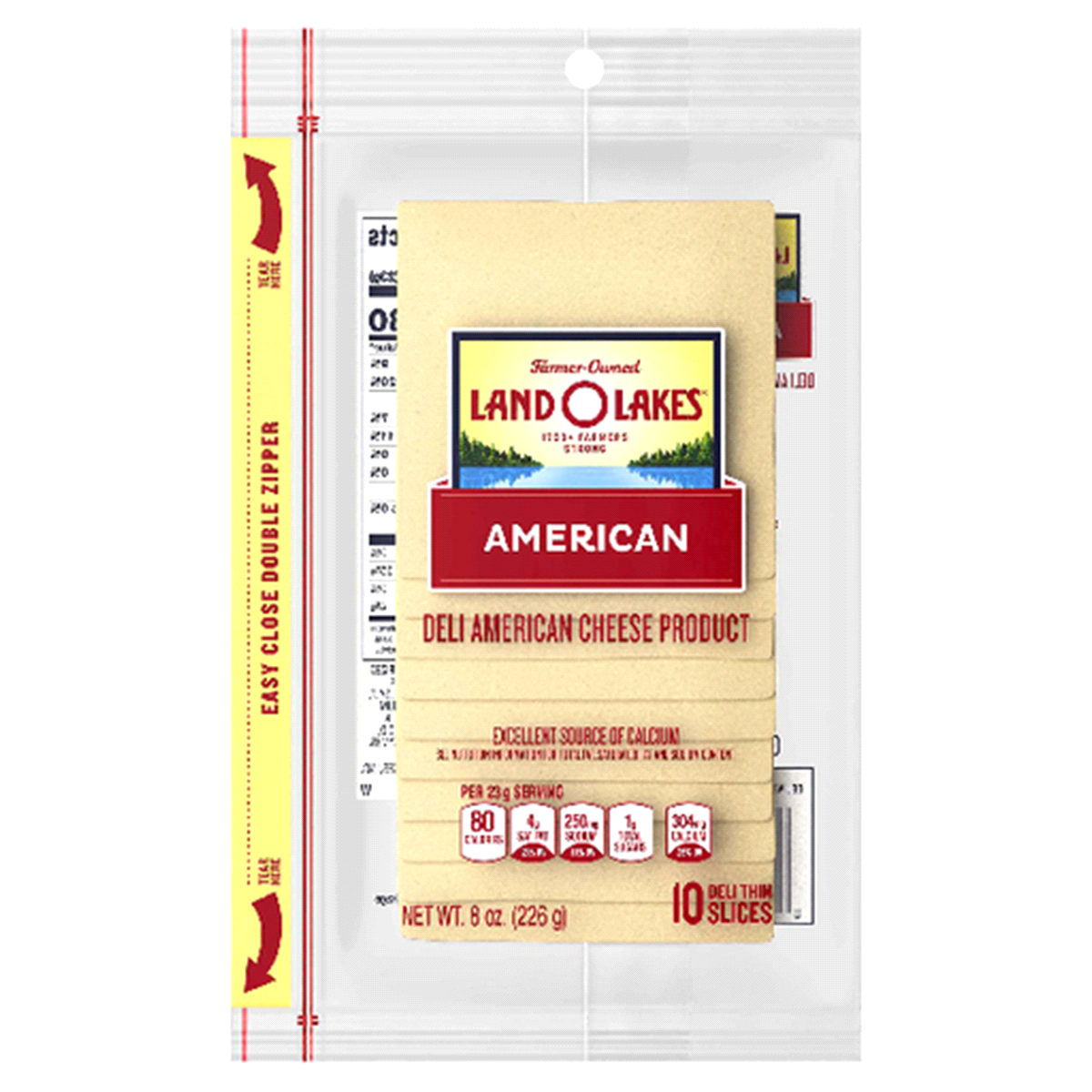 slide 1 of 7, Land O'Lakes Premium Deli White American Cheese, 10 ct; 8 oz