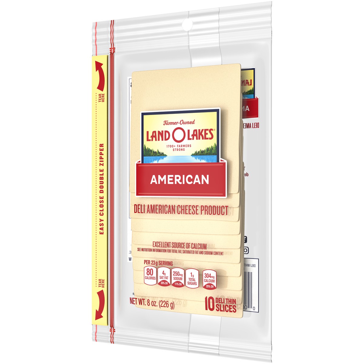 slide 2 of 5, Land O'Lakes White Deli American Cheese Product, 10 Slices, 8 oz Pack, 8 oz