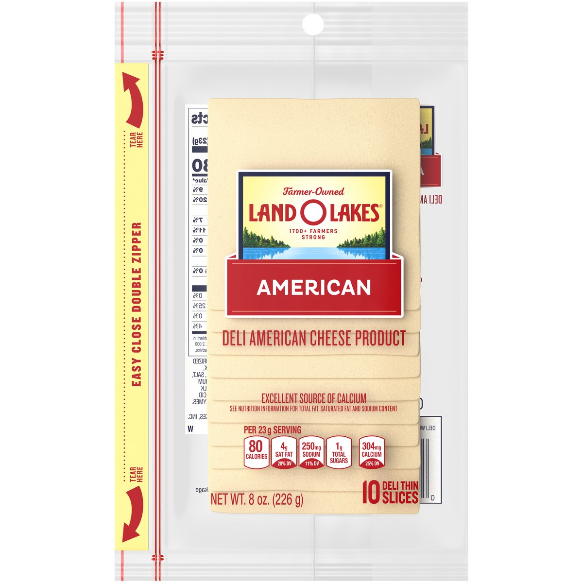 slide 4 of 5, Land O'Lakes White Deli American Cheese Product, 10 Slices, 8 oz Pack, 8 oz