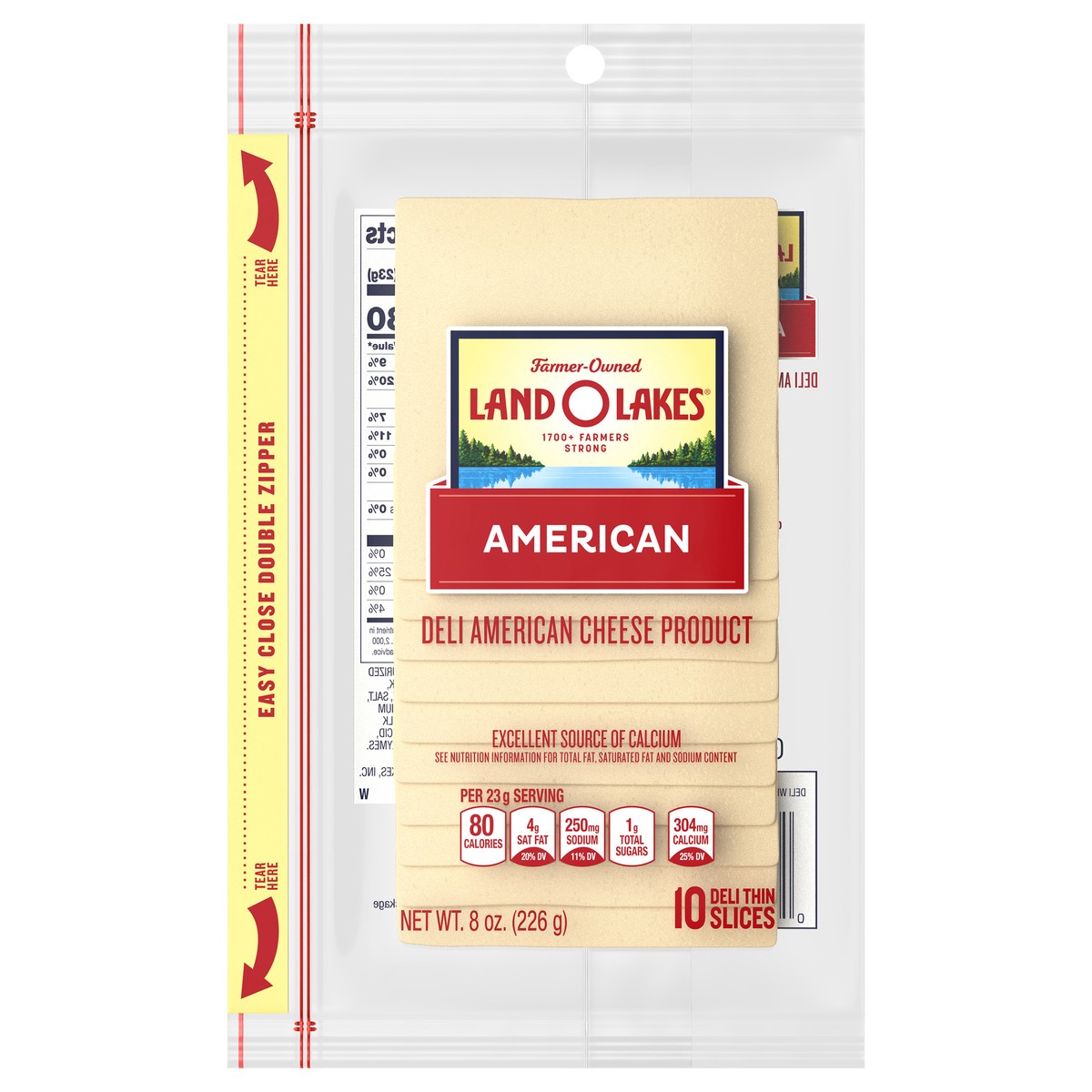 slide 1 of 5, Land O'Lakes White Deli American Cheese, Packaged Sliced Cheese, 8oz, 10 Slices, 10 ct