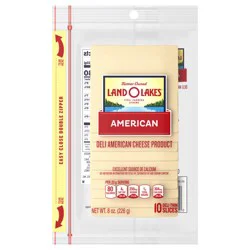 Land O'Lakes White Deli American Cheese, Packaged Sliced Cheese, 8oz, 10 Slices