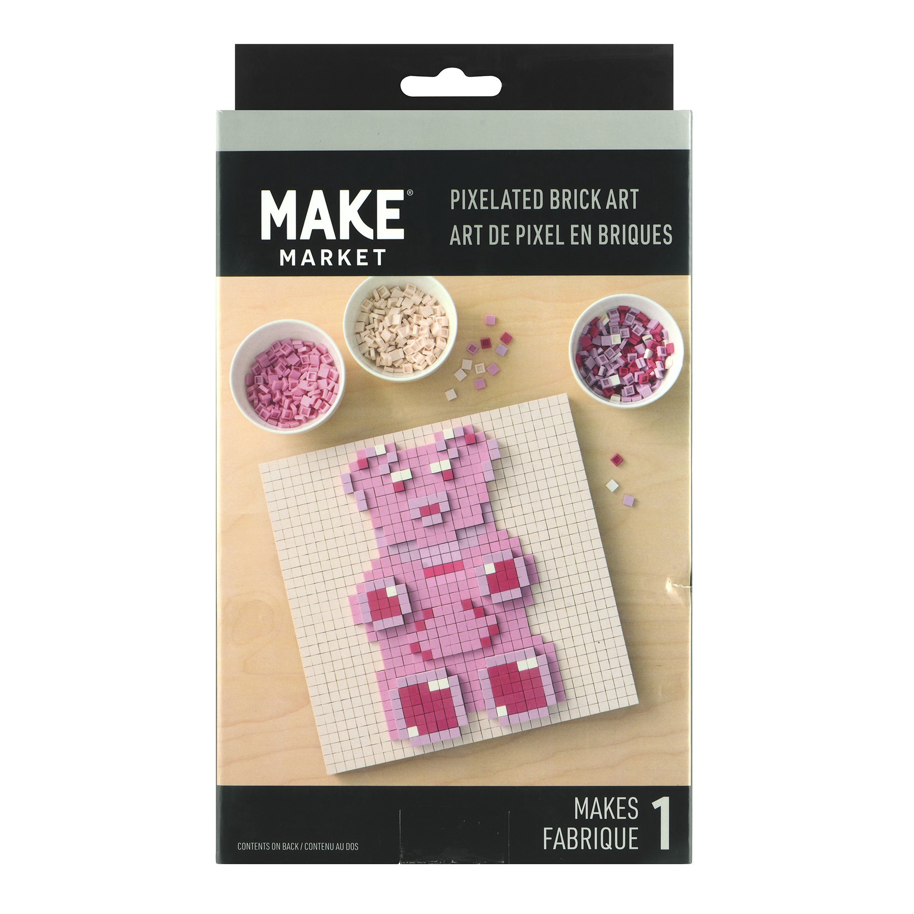 slide 3 of 6, 10" X 10" Gummy Bear Pixelated Brick Art Kit By Make Market, 10 in x 10 in