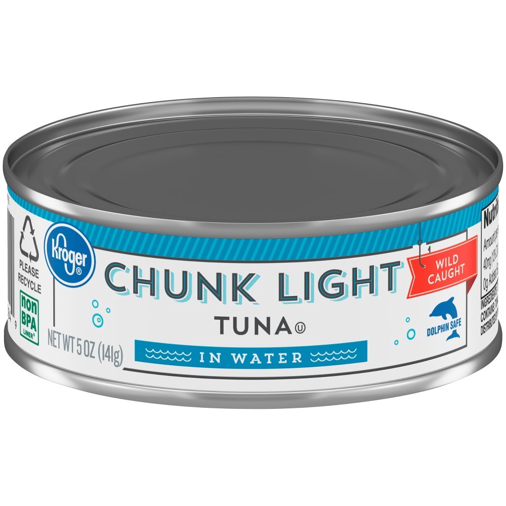 slide 1 of 4, Kroger Chunk Light Wilod Caught Tuna In Water, 5 oz