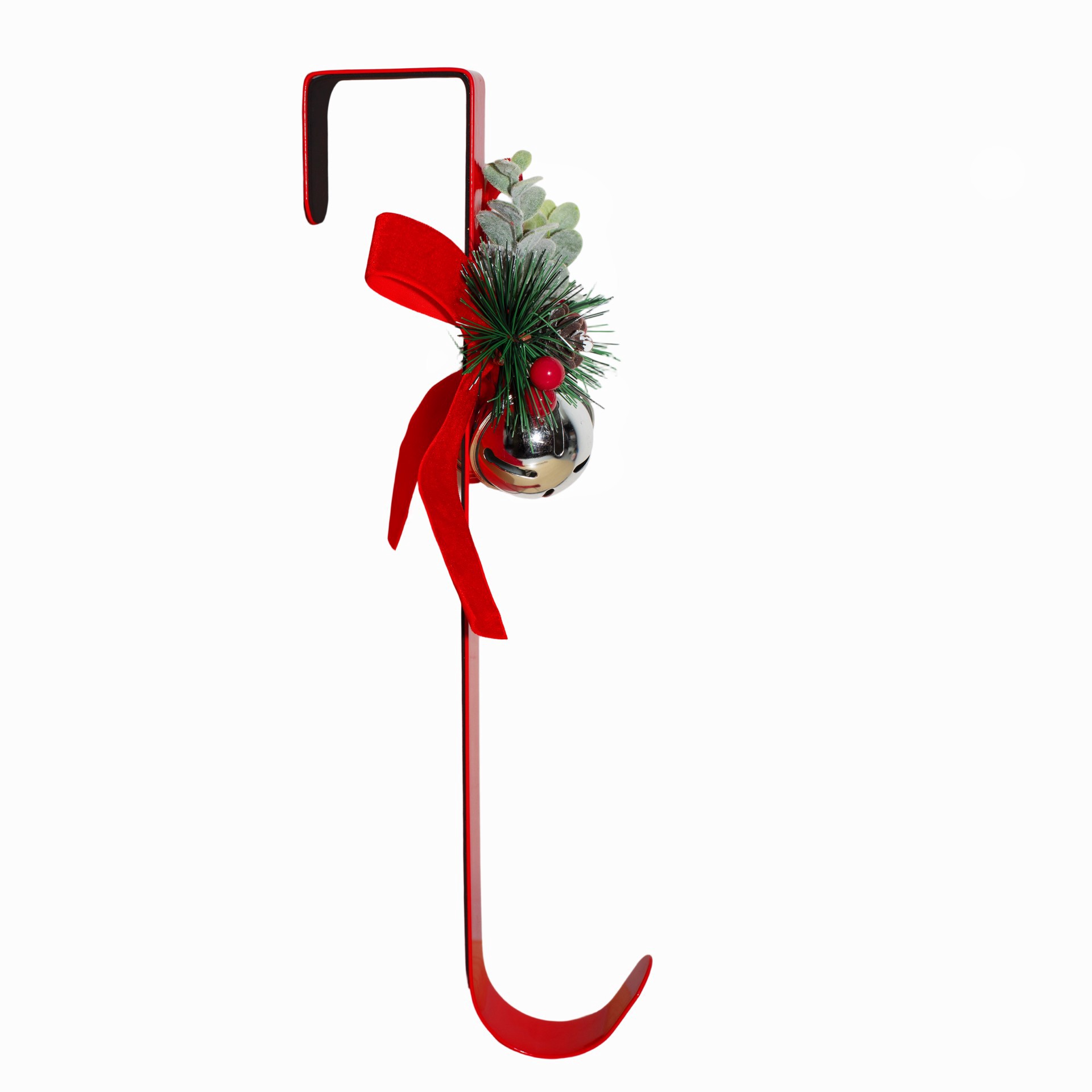 slide 3 of 3, 15" Red & Silver Bell Wreath Hanger By Ashland, 15 in
