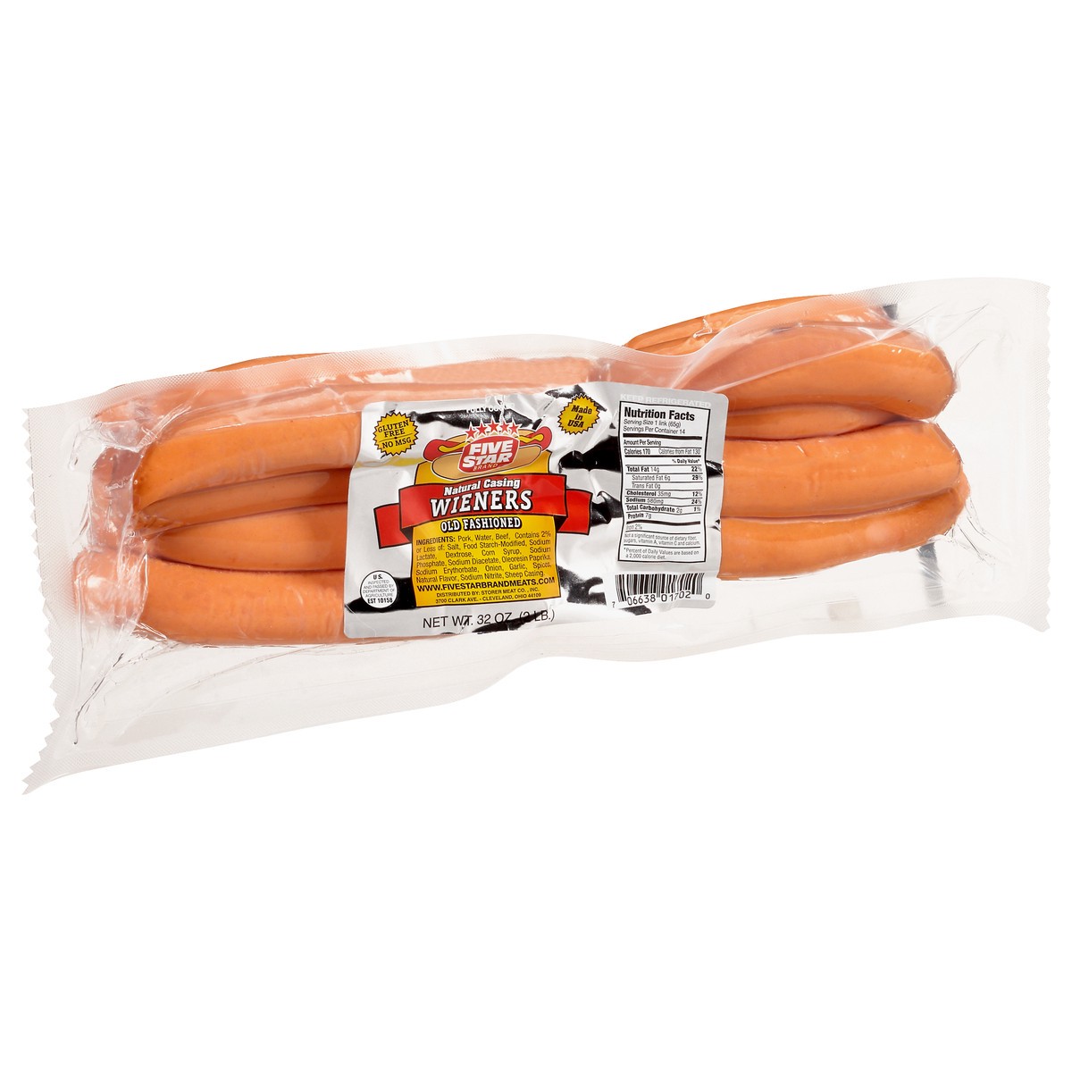 slide 3 of 9, Five Star Old Fashioned Natural Casing Wieners 32 oz, 32 oz