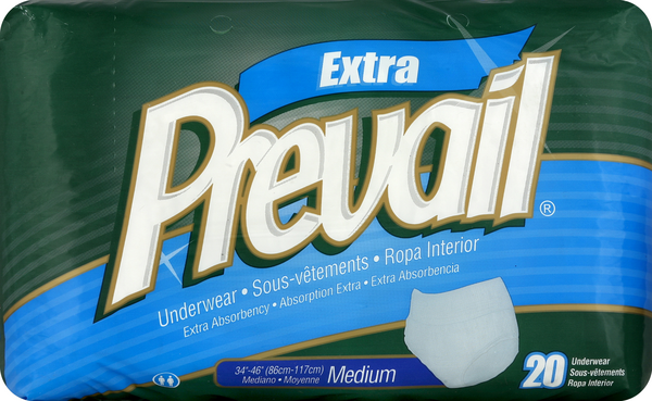 slide 1 of 1, Prevail Underwear, Extra Absorbency, Medium, 20 ct