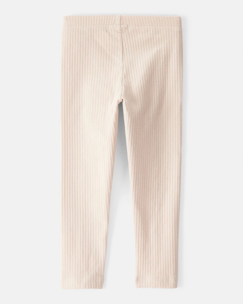 slide 2 of 3, Carter's Carters Toddler Girl Cotton Rib Pull-On Stretch Leggings - Cream Cream 4T, 1 ct