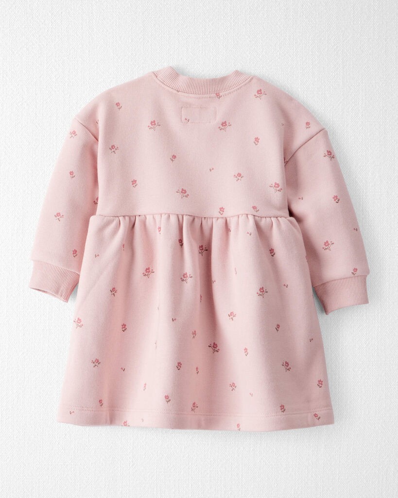 slide 3 of 5, Littleplanet Baby Girl French Terry Dress Made with Organic Cotton in Blush Petals Print Blush Petals 18M, 1 ct