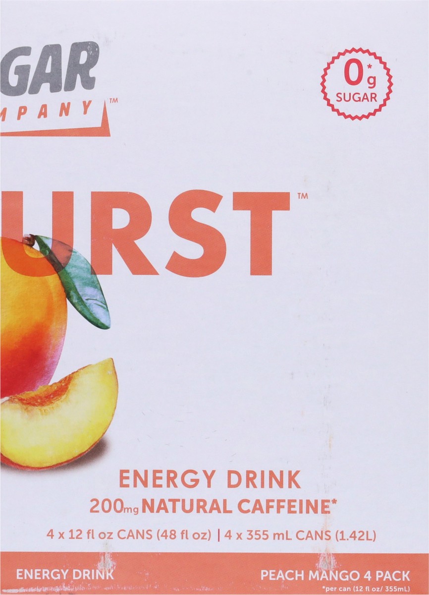 slide 7 of 9, No Sugar Company Joyburst Peach Mango Energy Drink - 4 ct, 4 ct