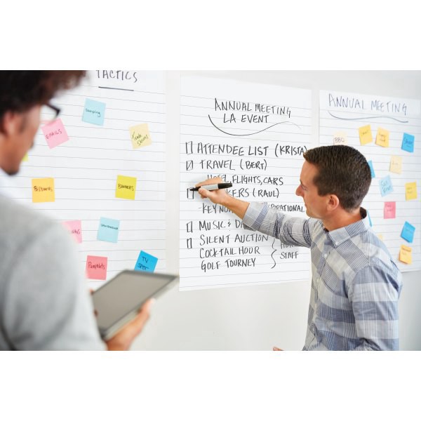 slide 9 of 10, Post-it Super Sticky Easel Pad, 25" X 30", Lined, 30 Sheets, White, 30 ct