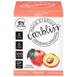 Carbliss Peach Vodka Cocktail 4 - 12 oz Cans