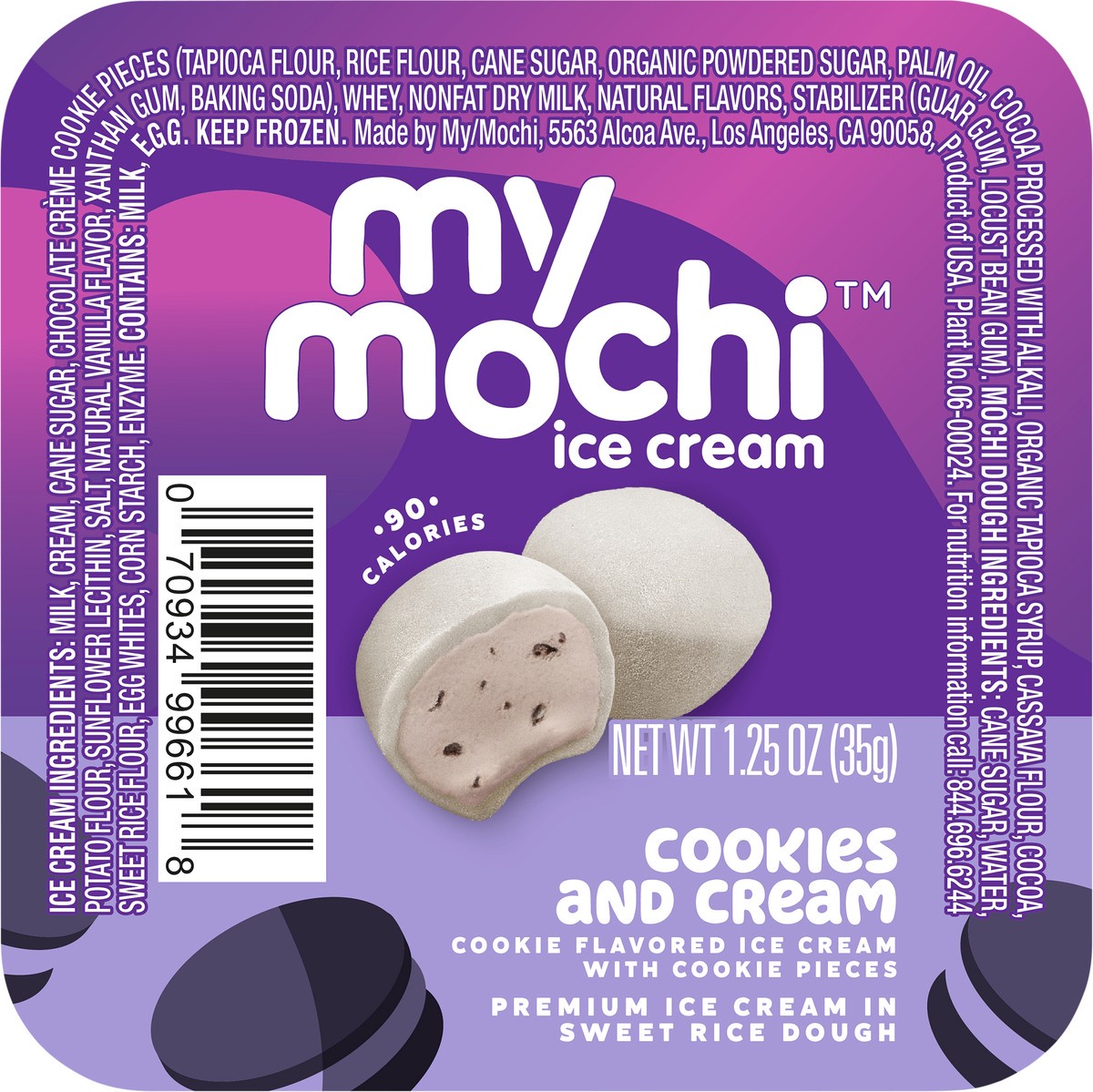 slide 2 of 2, My/Mo My/mo Cookies & Cream Mochi Ice Cream, 1.5 oz