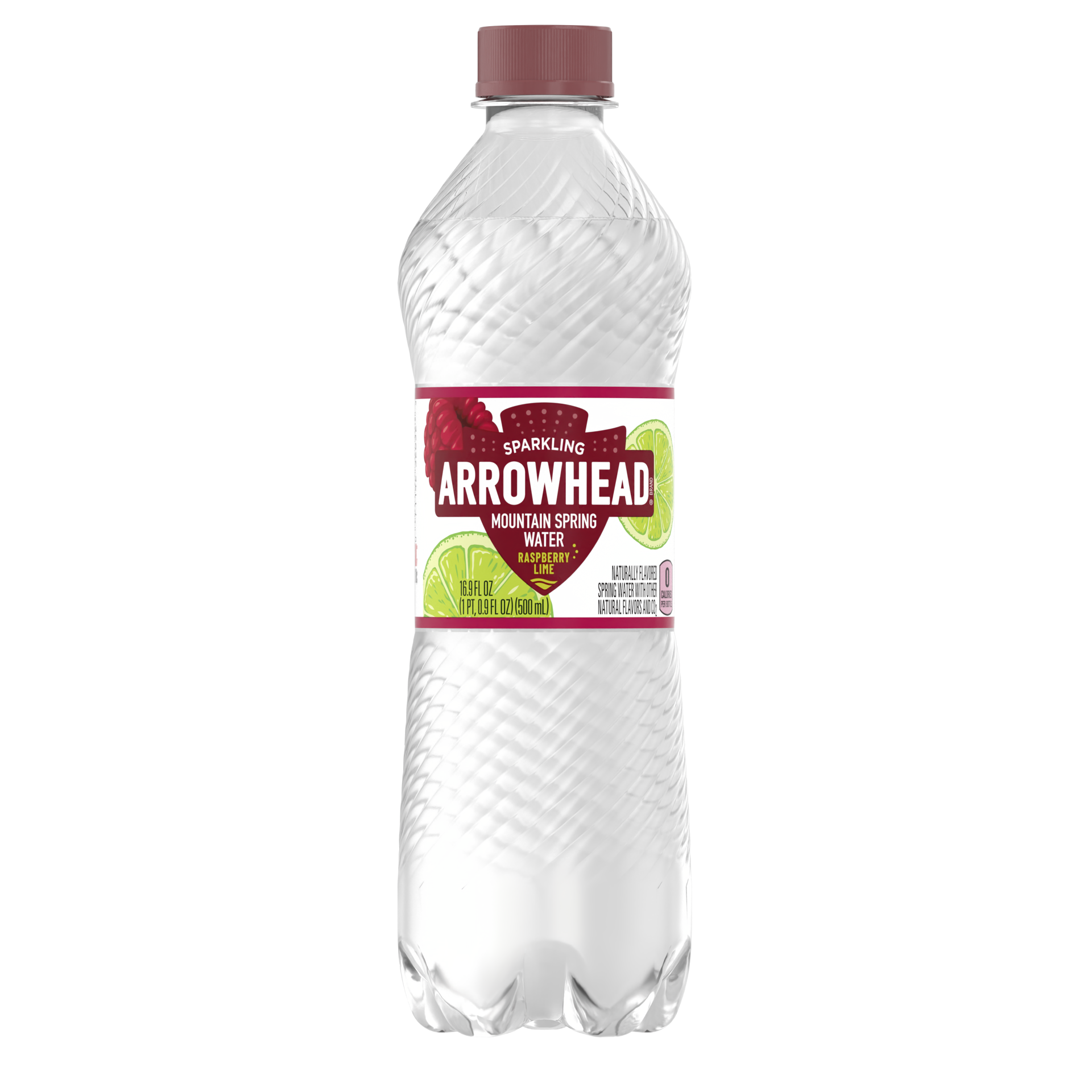 slide 1 of 4, Arrowhead Sparkling Water, Raspberry Lime, 16.9 oz. Bottle, 16.9 fl oz