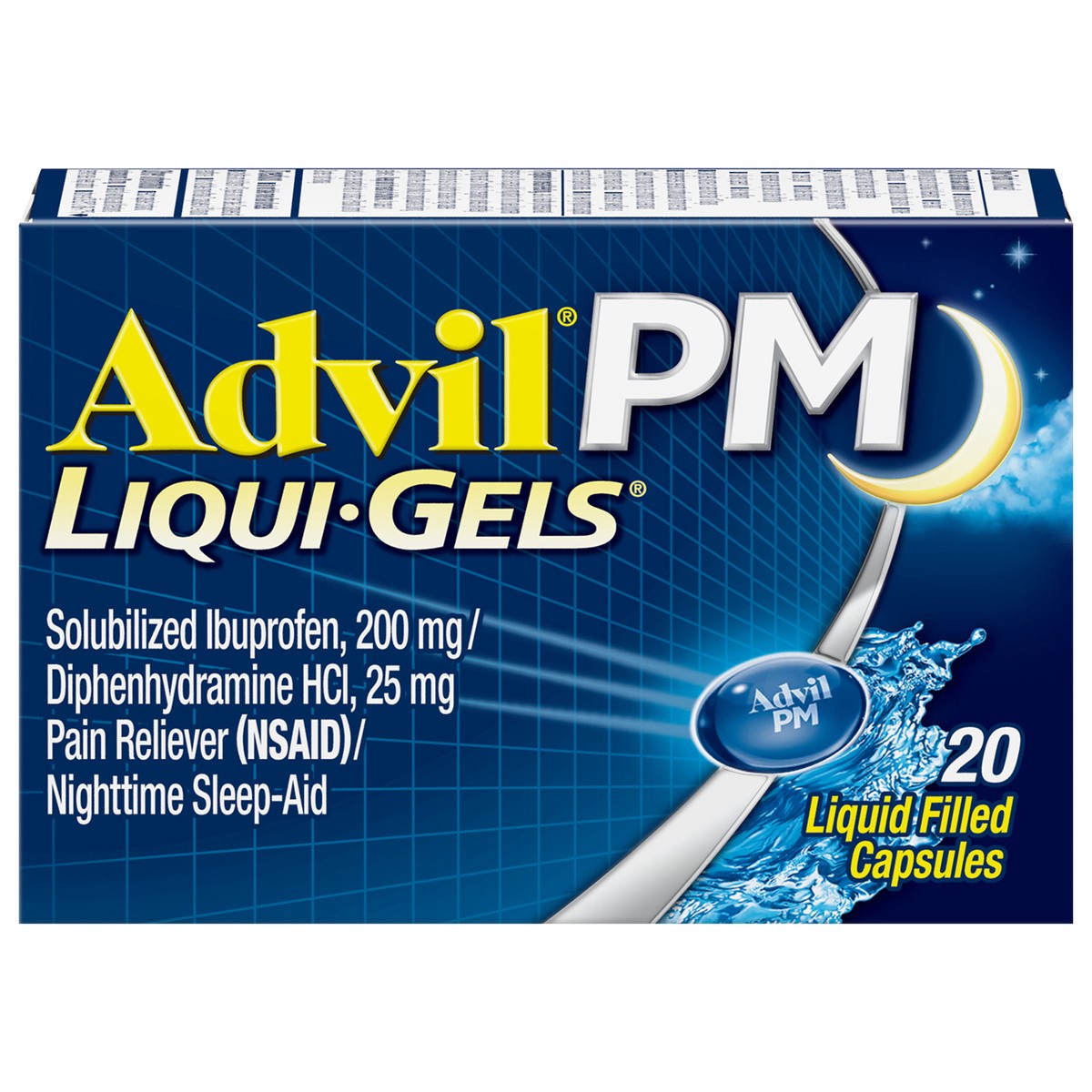 slide 1 of 9, Advil Pain Reliever/Nighttime Sleep Aid, Liqui-Gels, 20 Each, 20 ct