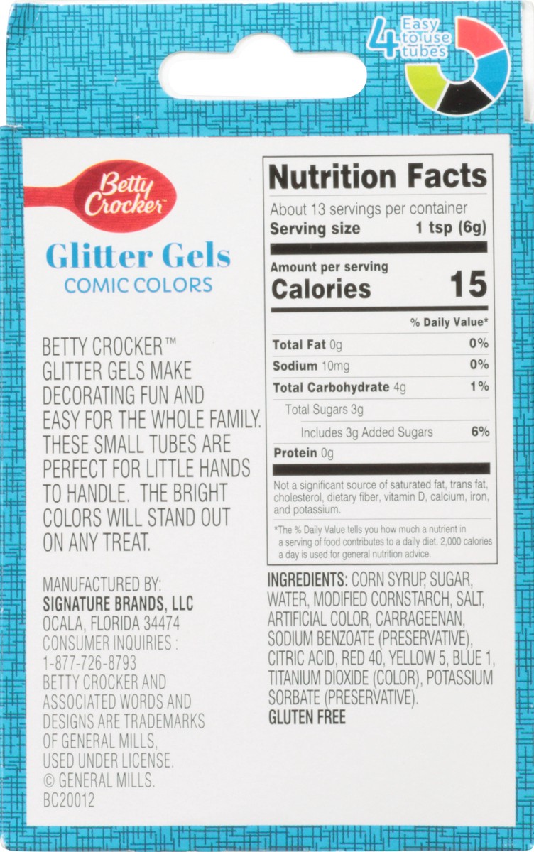 slide 5 of 9, Betty Crocker Glitter Gel Comic Colors, 2.7 oz