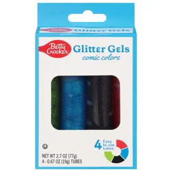 Betty Crocker Comic Colors Glitter Gels 4 - 0.67 oz Tubes