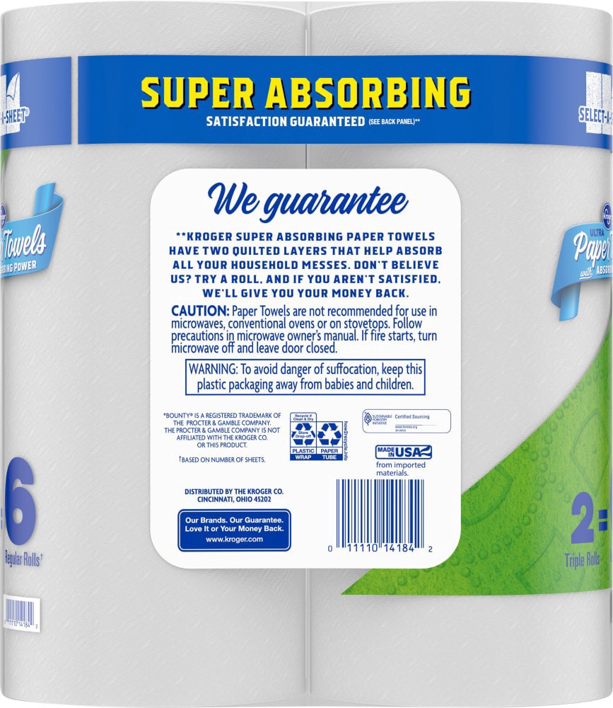 slide 2 of 3, Kroger® Ultra Paper Towels With Absorbing Power, 2 ct