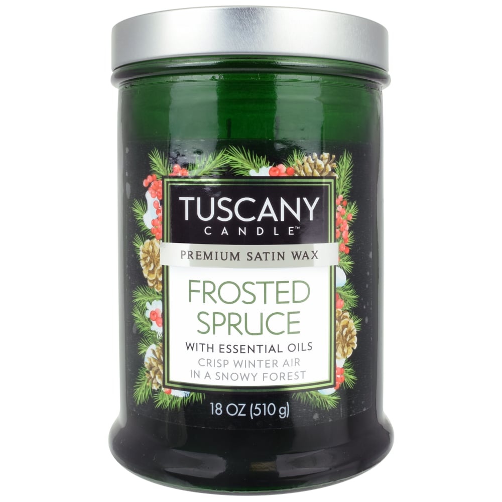 slide 1 of 1, Tuscany Candle Frosted Spruce Satin Wax Candle Jar - Green, 18 oz