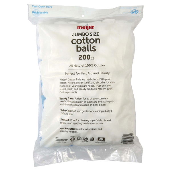 slide 3 of 5, Meijer Jumbo Cotton Balls, 200 ct