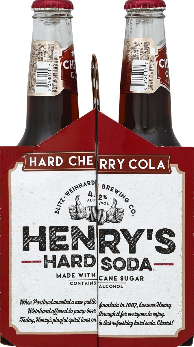 slide 3 of 4, Henry's Hard Soda, Hard Cherry Cola, 6 ct; 12 fl oz