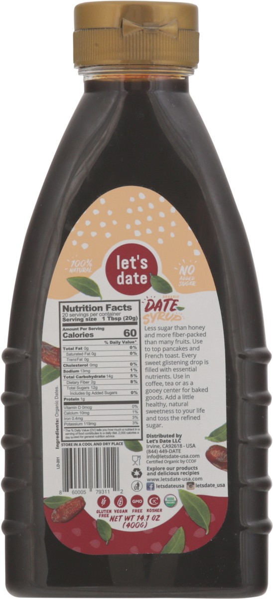 slide 7 of 13, Let's Date Organic Date Syrup 14.1 oz, 