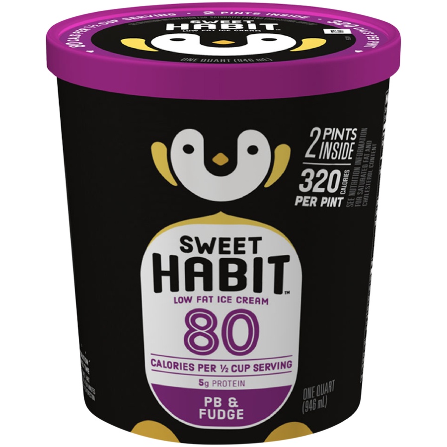 slide 1 of 1, Sweet Habit Peanut Butter & Fudge Ice Cream, 1 qt