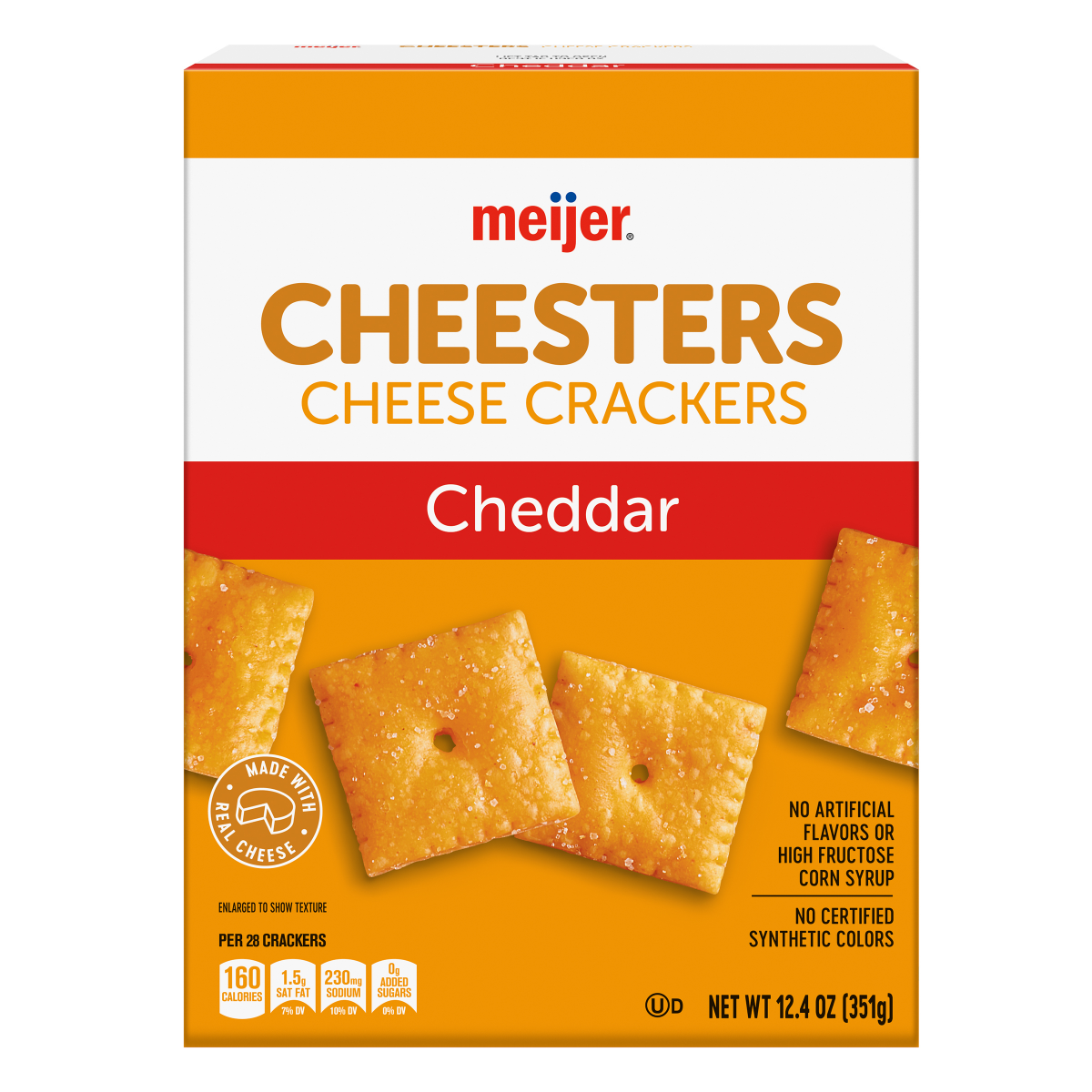 slide 1 of 29, Meijer Cheddar Cheesters Crackers 12.4 O, 12.4 oz