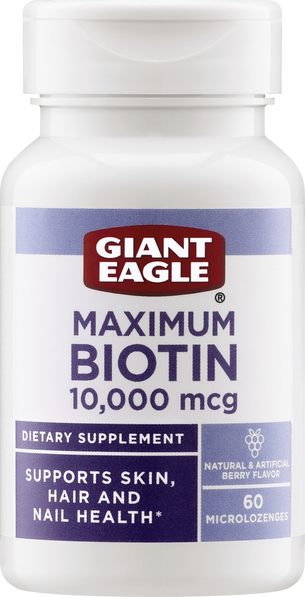 slide 1 of 1, Giant Eagle Berry Flavor Maximum Biotin 10,000 Mcg, 60 Microlozenges, 60 ct