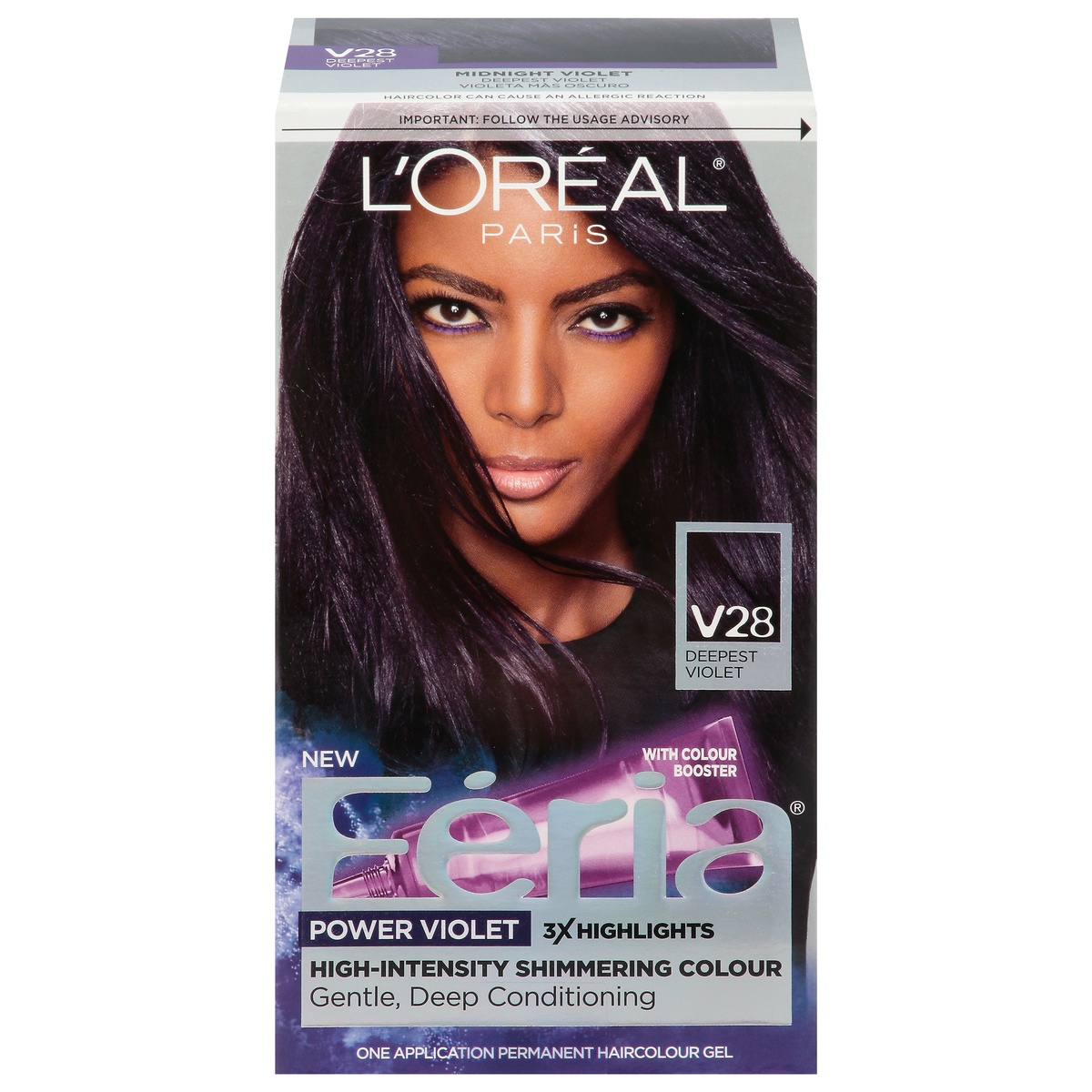 slide 1 of 8, L'Oréal Fería Deepest Violet V28 Permanent Haircolour Gel 1 ea, 1 ct
