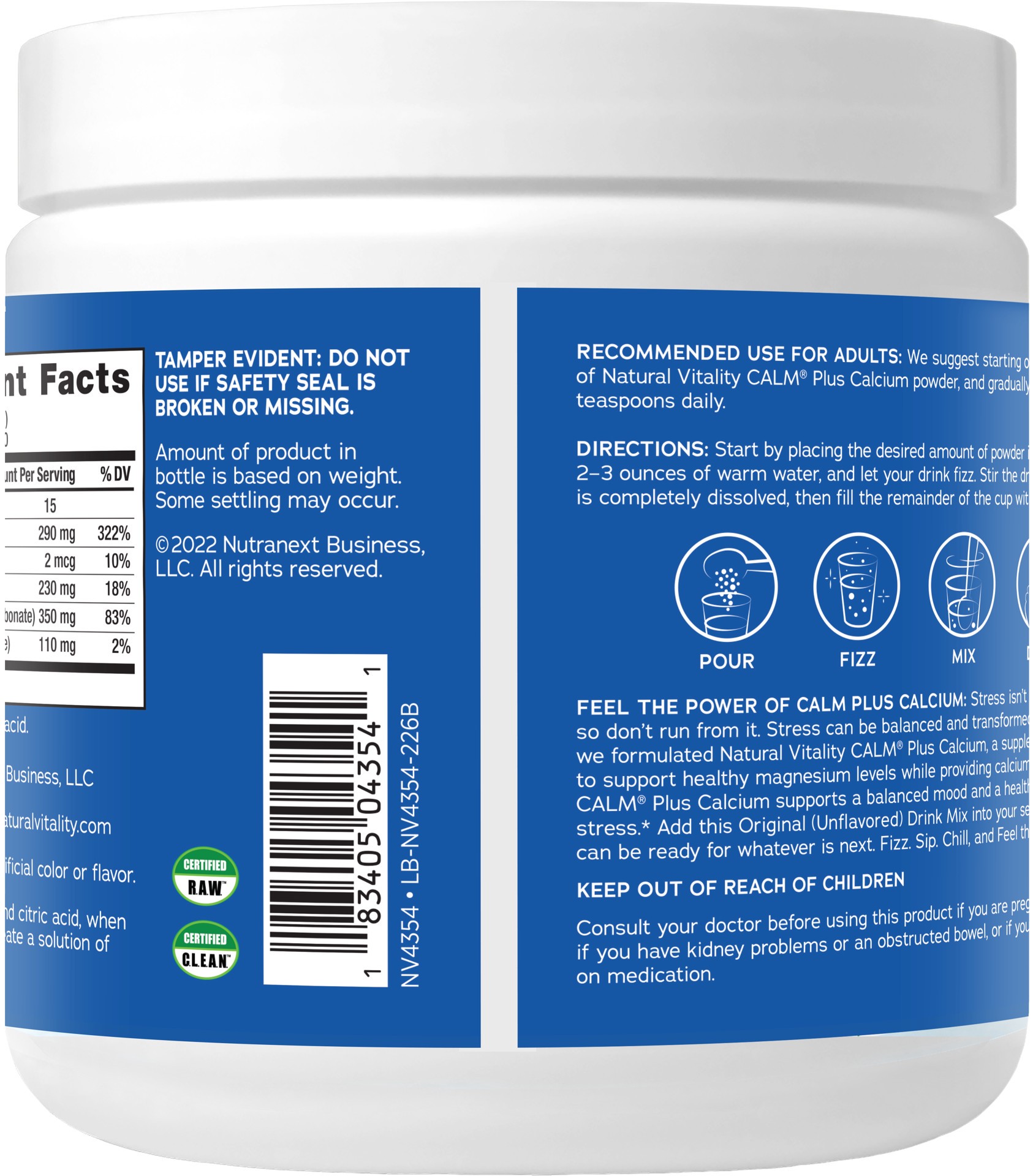 slide 3 of 5, NATURAL VITALITY Calm,W/Calcium,Plain, 8 oz