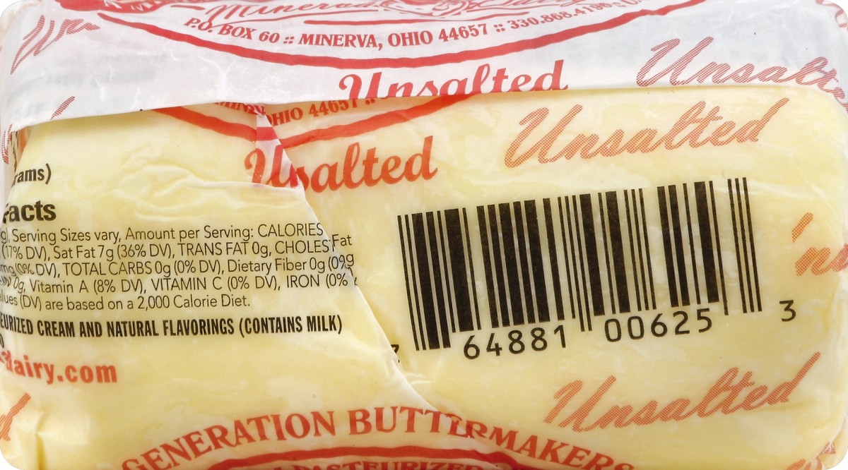 slide 4 of 5, Minerva Dairy Butter Roll Unsalted 2 Lb, 1 ct