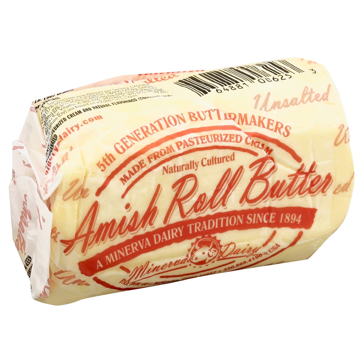 slide 5 of 5, Minerva Dairy Butter Roll Unsalted 2 Lb, 1 ct