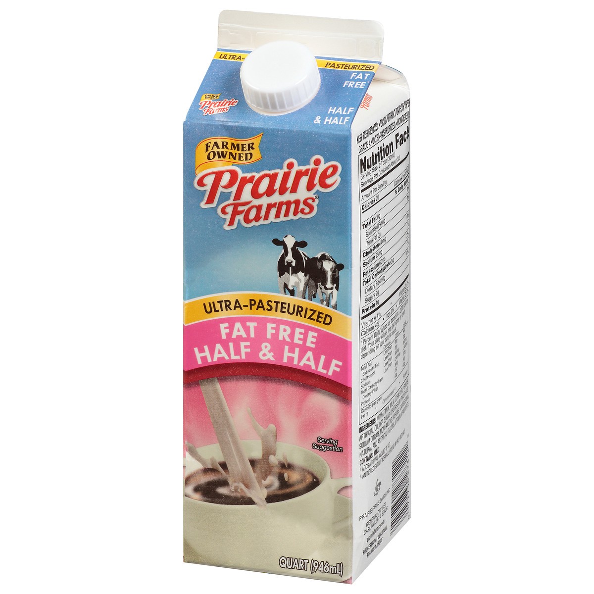 slide 10 of 13, Prairie Farms Fat Free Half & Half 1 qt, 1 qt