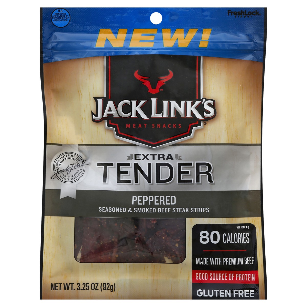 slide 4 of 4, Jack Link's Extra Tender Peppered Beef Steak Strips, 2.85 oz